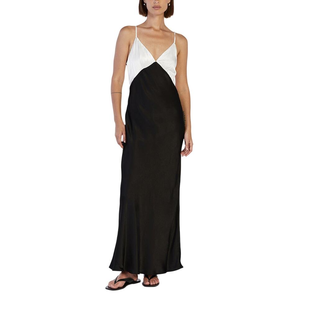 Dissh Satin Black Milly Midi Dress Size 12